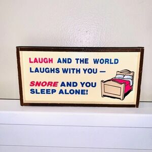 Vintage Funny Snoring Wood Sign Humor